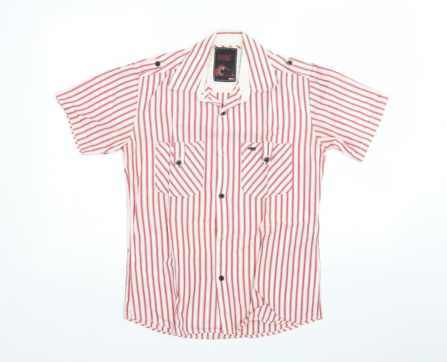 Rhino Womens Multicoloured Striped  Basic Button-Up Size S Collared
