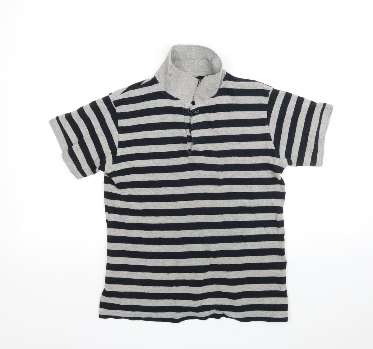 Additional front view of Rebel boys’ multicoloured striped cotton basic polo, size 11-12, years collared