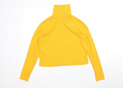 Womens UK Size S H&M Yellow Basic T-Shirt