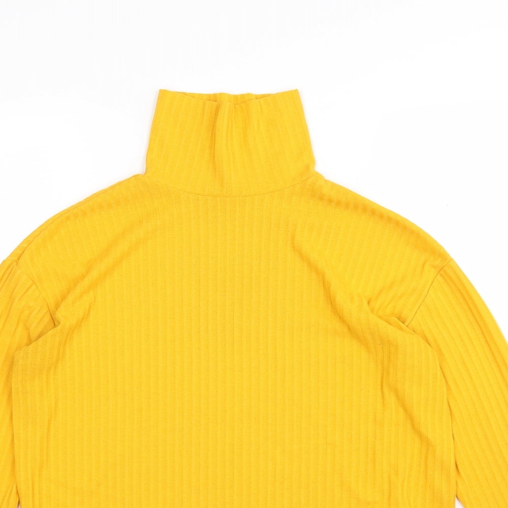 Womens UK Size S H&M Yellow Basic T-Shirt