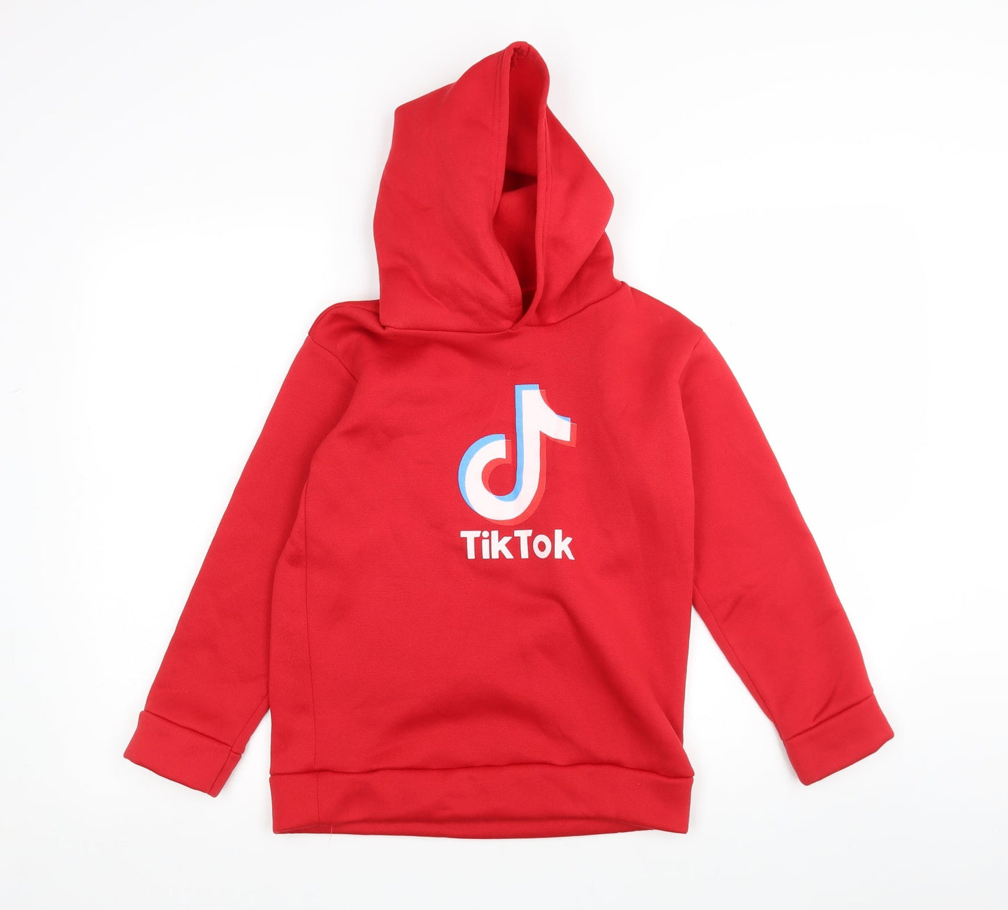 Preworn Girls Red  Polyester Pullover Hoodie Size 11-12 Years   - Tik Tok