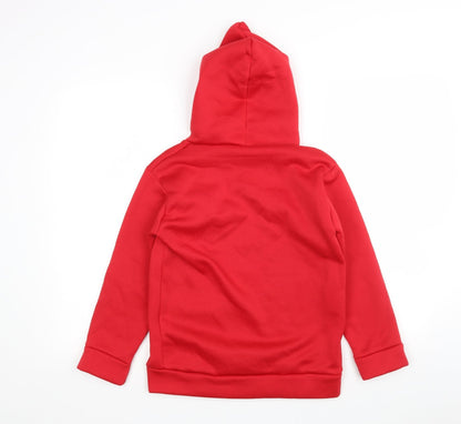 Preworn Girls Red  Polyester Pullover Hoodie Size 11-12 Years   - Tik Tok