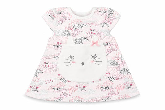 Juniors Girls White  Cotton A-Line  Size 0-3 Months  Round Neck