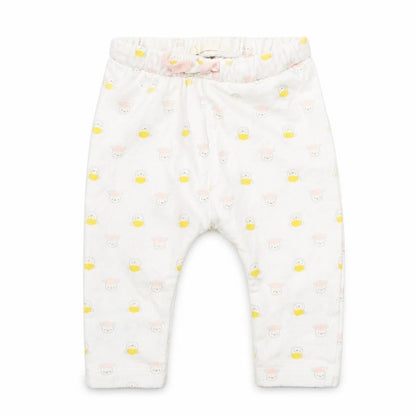 Front view of Preworn girls’ white cotton pyjama pants, size 3-6, months