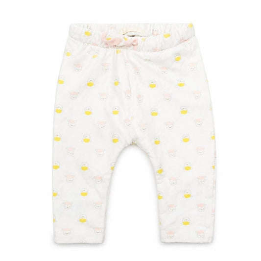 Preworn Girls White  Cotton  Pyjama Pants Size 3-6 Months