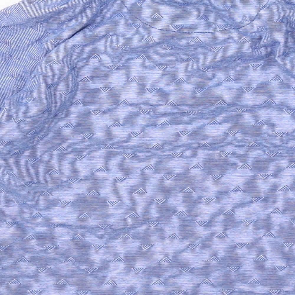 Brand and care label for Baker boys’ blue cotton basic polo, size 2-3, years collared