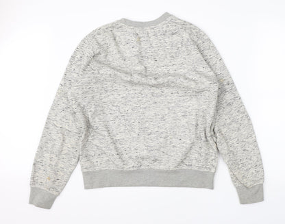 Threadable Mens Grey Round Neck  Cotton Pullover Jumper Size M