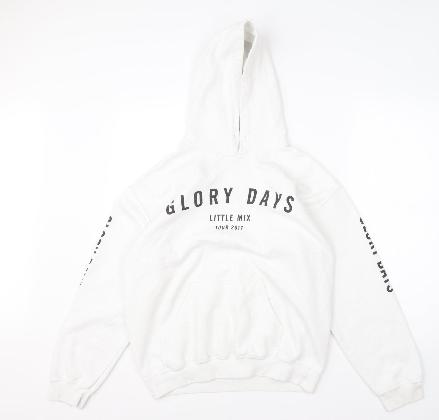 Mens UK Size M Gildan White Pullover Hoodie