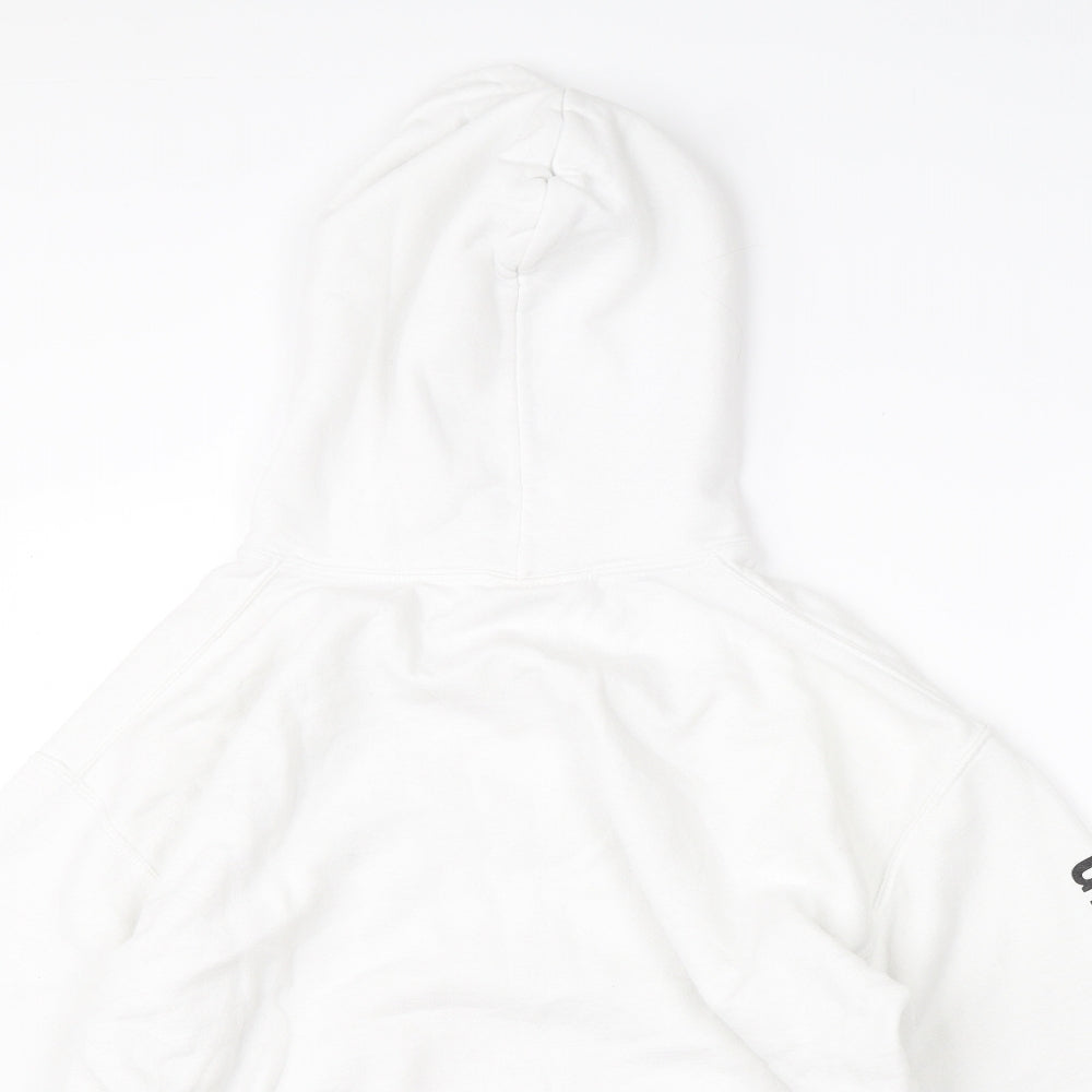 Mens UK Size M Gildan White Pullover Hoodie