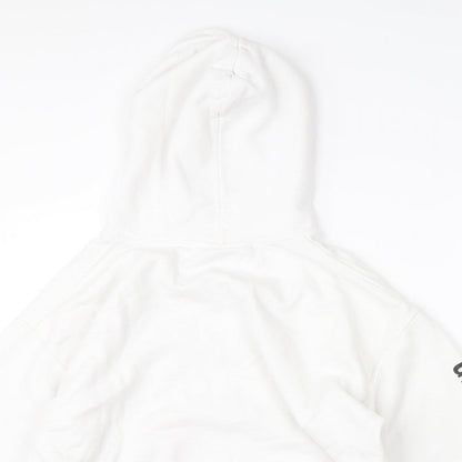 Mens UK Size M Gildan White Pullover Hoodie