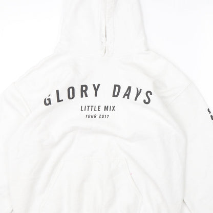 Mens UK Size M Gildan White Pullover Hoodie