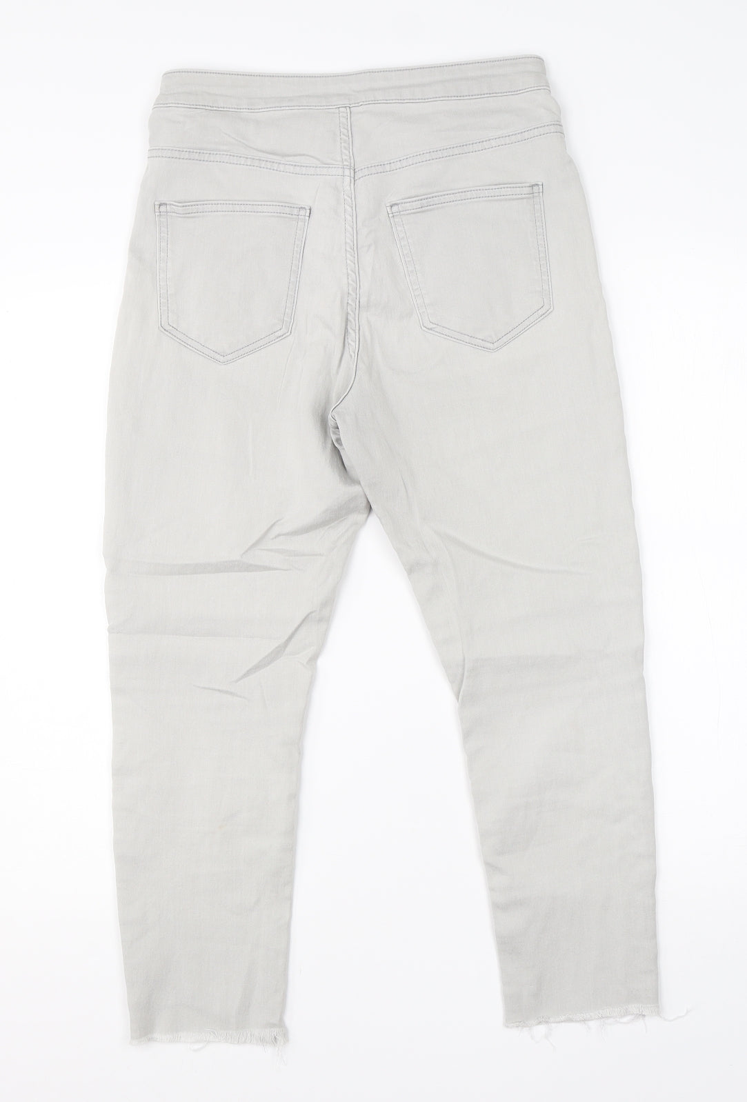 M&S Womens Grey  Cotton Skinny Jeans Size 12 L23 in Regular