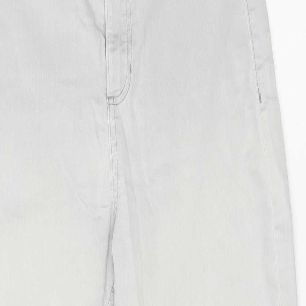 M&S Womens Grey  Cotton Skinny Jeans Size 12 L23 in Regular