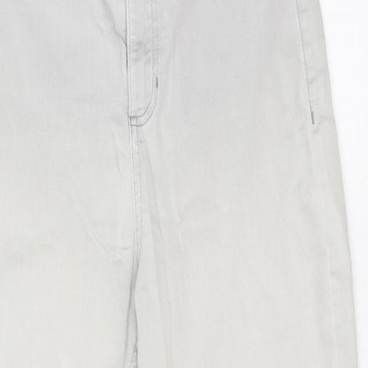 M&S Womens Grey  Cotton Skinny Jeans Size 12 L23 in Regular