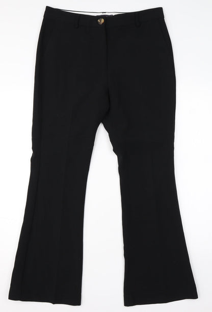 Womens UK Size 12 M&S Regular Fit Dress Pants Black Trousers