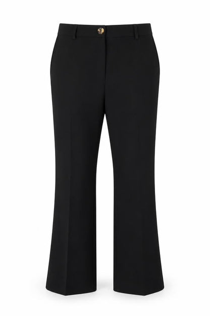 Front view of Marks & Spencer women’s black viscose dress pants trousers, size UK 12, 27-inch leg regular