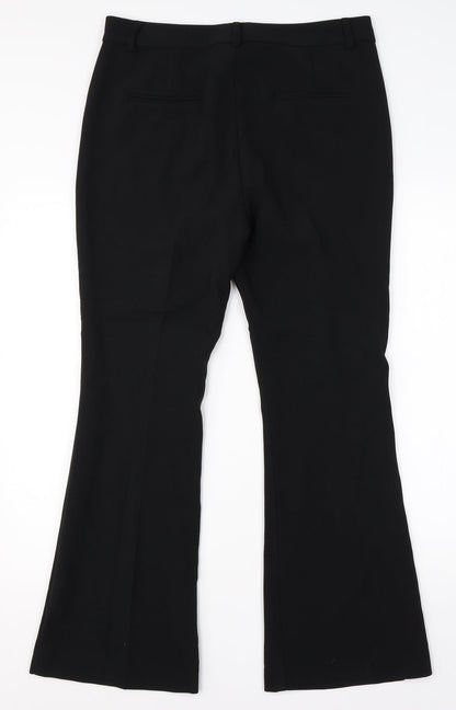 Womens UK Size 12 M&S Regular Fit Dress Pants Black Trousers
