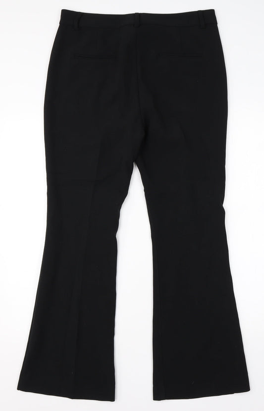 Womens UK Size 12 M&S Regular Fit Dress Pants Black Trousers