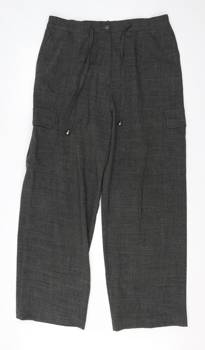 Womens UK Size 18 Agenda Regular Fit Dress Pants Grey Trousers