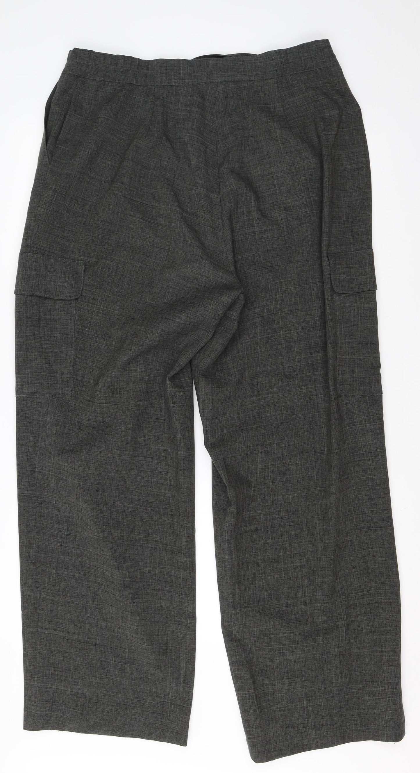 Womens UK Size 18 Agenda Regular Fit Dress Pants Grey Trousers