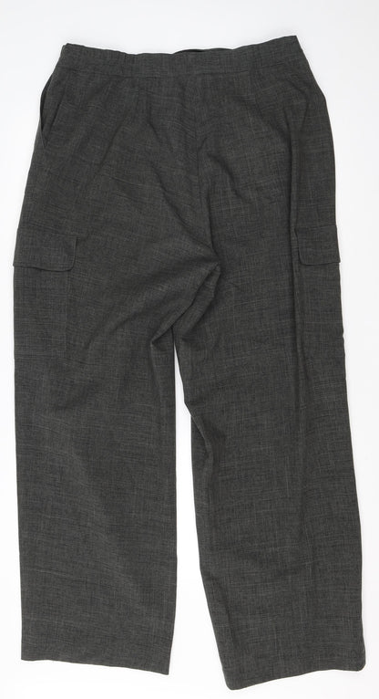 Womens UK Size 18 Agenda Regular Fit Dress Pants Grey Trousers