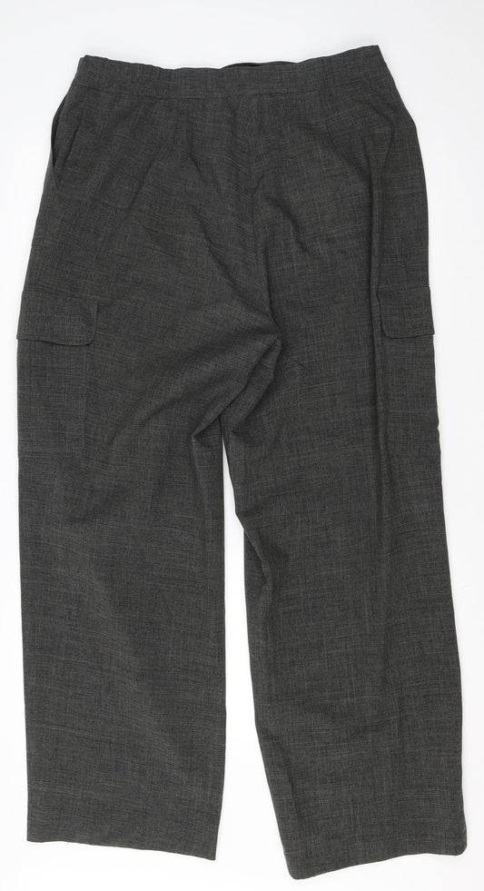 Womens UK Size 18 Agenda Regular Fit Dress Pants Grey Trousers