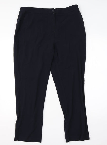 Womens UK Size 16 Isle Regular Fit Dress Pants Blue Trousers