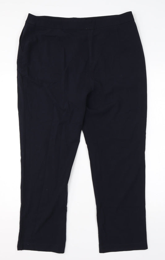 Womens UK Size 16 Isle Regular Fit Dress Pants Blue Trousers