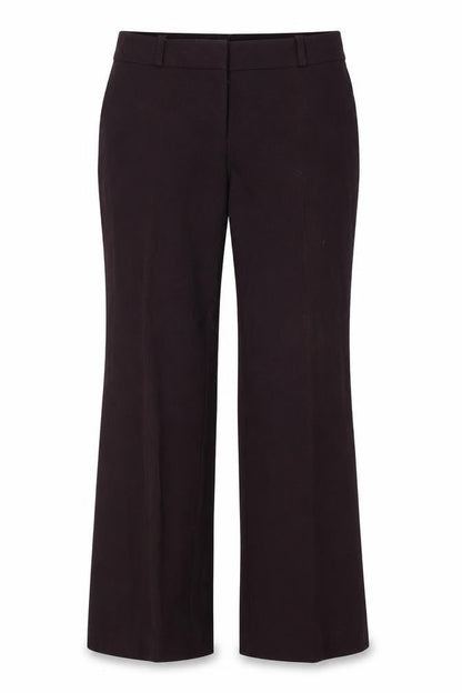 Front view of M&Co women’s purple viscose dress pants trousers, size UK 12, 26-inch leg regular