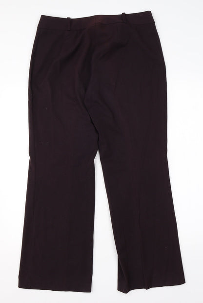 Womens UK Size 12 M&Co Regular Fit Dress Pants Purple Trousers
