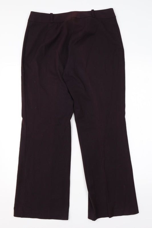 Womens UK Size 12 M&Co Regular Fit Dress Pants Purple Trousers