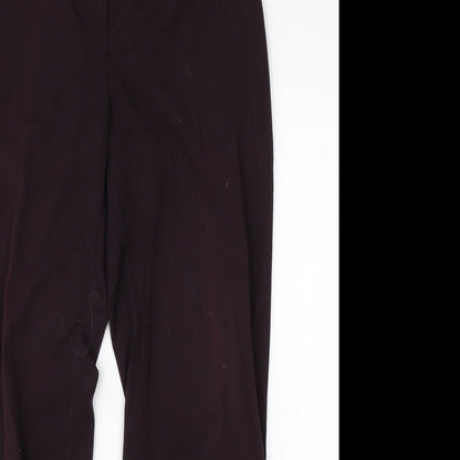 Womens UK Size 12 M&Co Regular Fit Dress Pants Purple Trousers