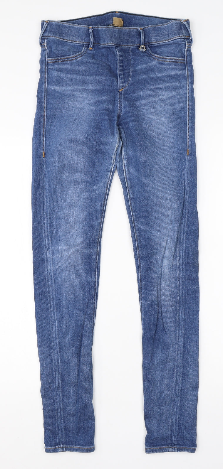 Womens UK Size XS Preworn Regular Fit Skinny Blue Jeans
