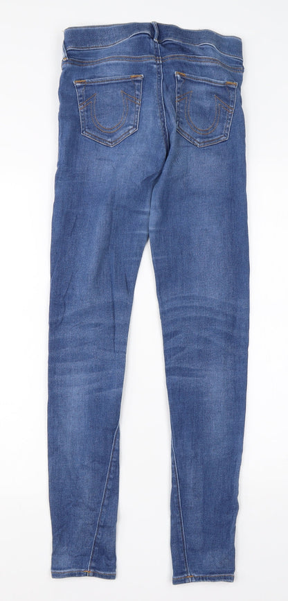 Womens UK Size XS Preworn Regular Fit Skinny Blue Jeans