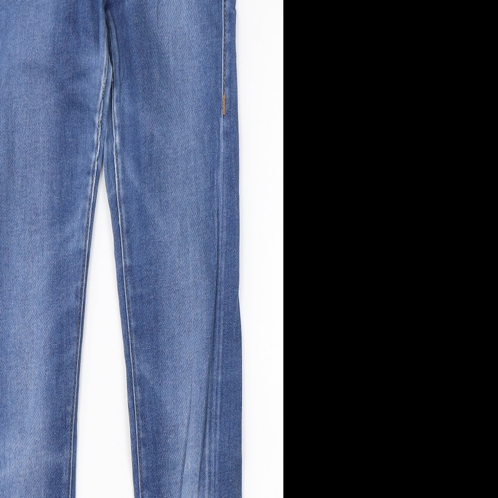 Womens UK Size XS Preworn Regular Fit Skinny Blue Jeans