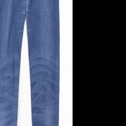 Womens UK Size XS Preworn Regular Fit Skinny Blue Jeans