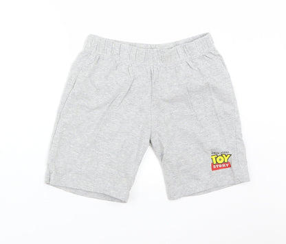 TOY STORY Boys Grey Solid Cotton  Sleep Shorts Size 6-7 Years   - TOY STORY