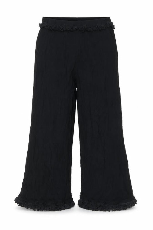 Front view of Topshop women’s black viscose trousers, size UK 10, 22-inch leg regular