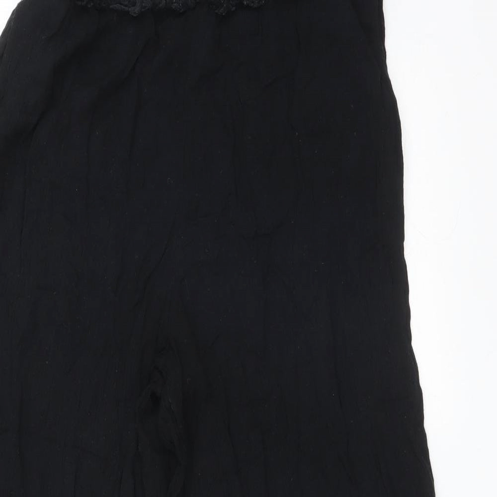 Topshop Womens Black  Viscose Trousers  Size 10 L22 in Regular