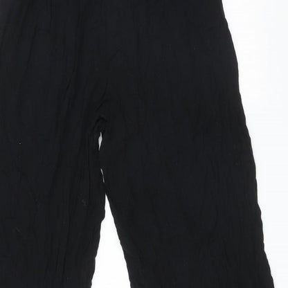 Topshop Womens Black  Viscose Trousers  Size 10 L22 in Regular