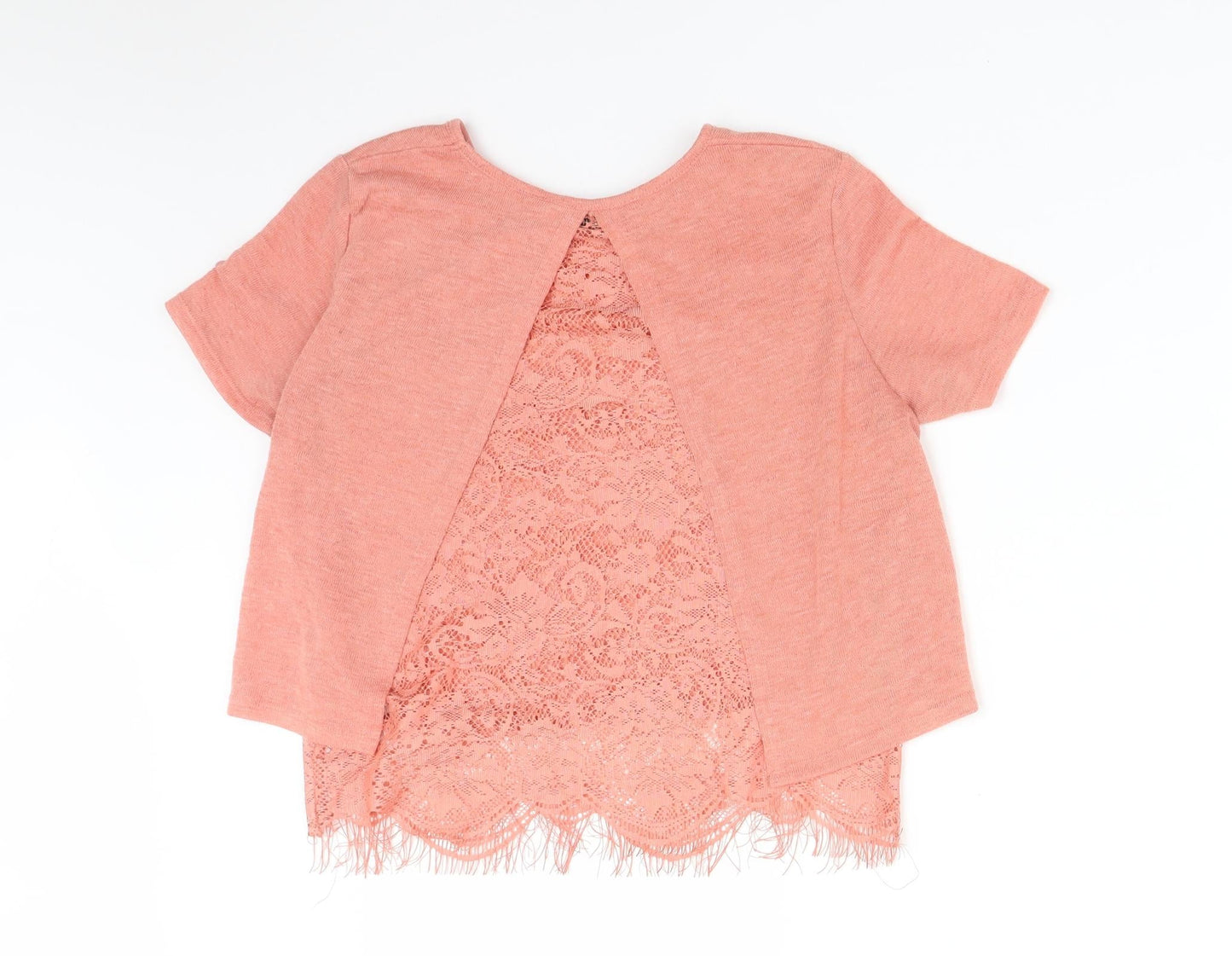 Womens UK Size 6 Miss Selfridge Pink Basic T-Shirt