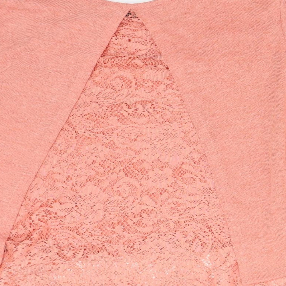 Womens UK Size 6 Miss Selfridge Pink Basic T-Shirt