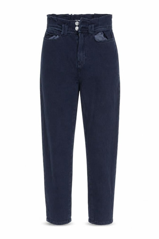 Front view of Per Una women’s blue cotton straight jeans, size UK 6, 28-inch leg regular