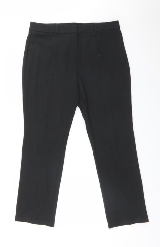 Womens UK Size 14 M&S Regular Fit Dress Pants Grey Trousers