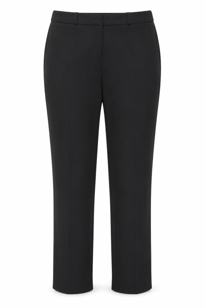 Front view of Marks & Spencer women’s grey polyester dress pants trousers, size UK 14, 29-inch leg regular