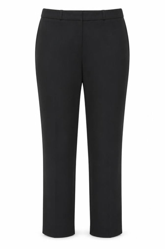 Front view of Marks & Spencer women’s grey polyester dress pants trousers, size UK 14, 29-inch leg regular
