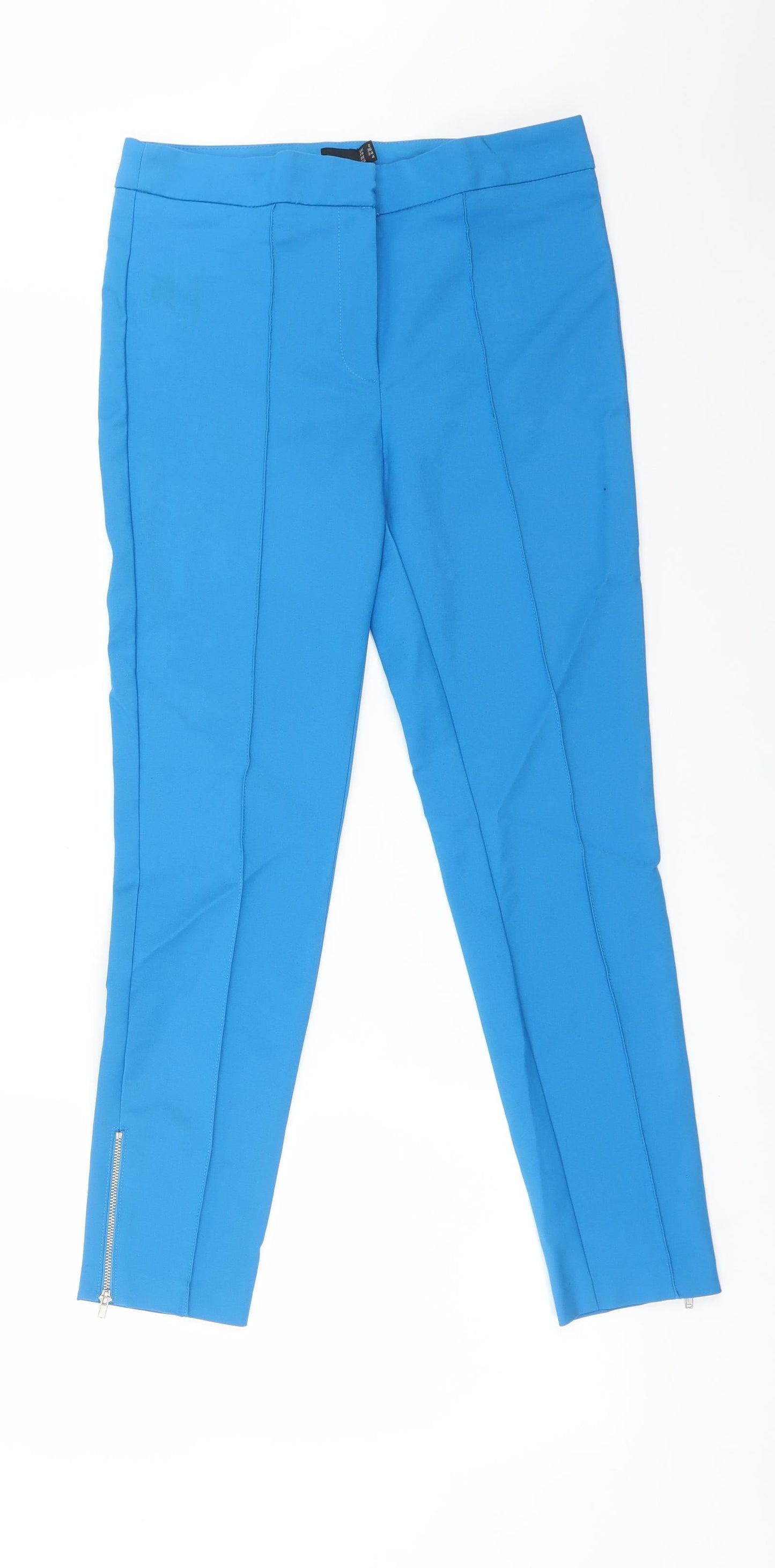 Womens UK Size 8 ASOS Regular Fit Carrot Blue Trousers