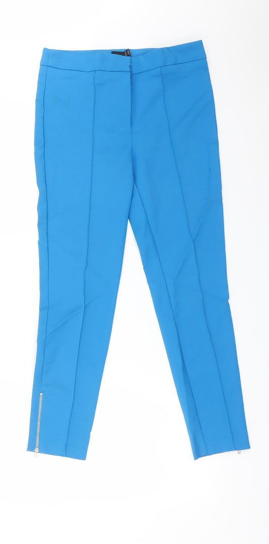 Womens UK Size 8 ASOS Regular Fit Carrot Blue Trousers