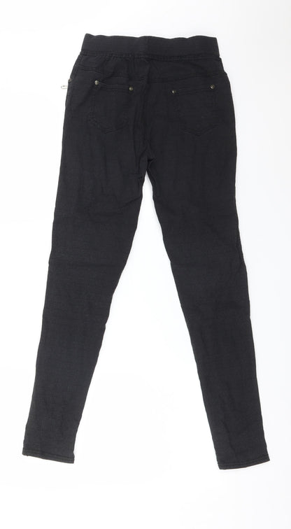 Womens UK Size XL Preworn Regular Fit Jegging Black Trousers