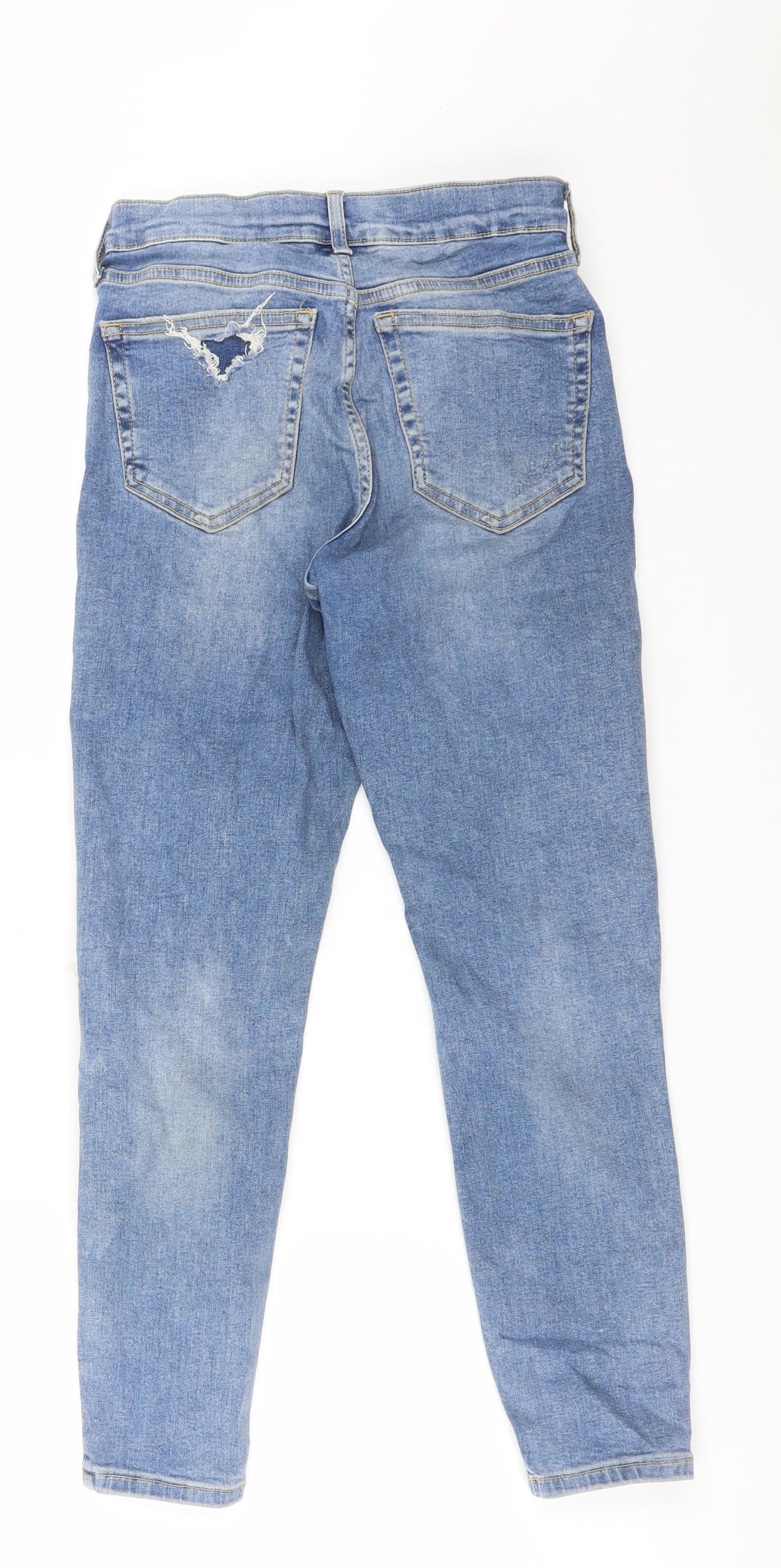 Topshop Womens Blue  Cotton Skinny Jeans Size 26 L28 in Regular